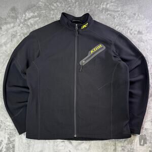 Klim Soft Shell Jacket Black Full Zip Stretch Performance Moto Outdoor Large